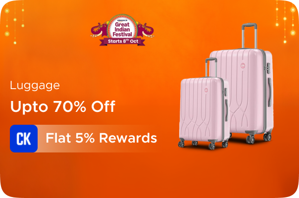Amazon: Upto 70% Off on Luggages + Flat 5% Rewards